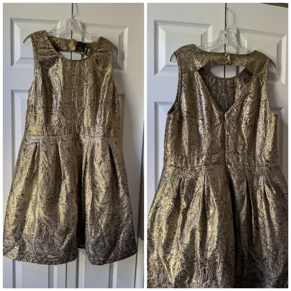 ASOS Curve gold party dress